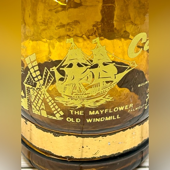 Vintage Siesta Ware Cape Cod Mug Amber Glass Wooden Handle 5" - Picture 4 of 10